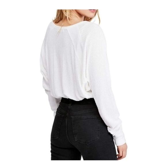 Free People Santa Clara Thermal Top Alabaster White Sz XS - Picture 2 of 11